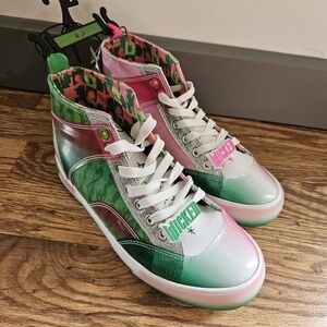Wicked High Top Sneaker Pink Green Youth size 7 Glinda New With Tag Defy Gravity